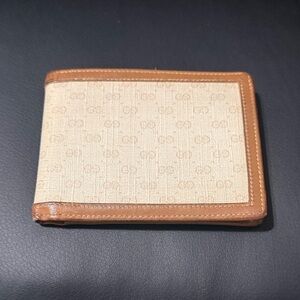Gucci GG Beige and Brown Bifold Wallet